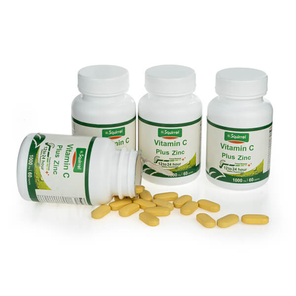Vitamina C1000mg Zinc Blanqueador 15 mg 60 Comprimidos Comprimidos de Liberación Sostenida