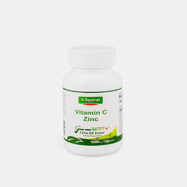 Vitamina C 1000 mg con zinc 15 mg 180 tabletas Tabletas de liberación sostenida anti-redoxon