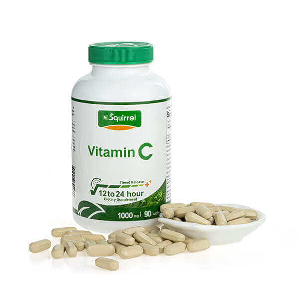 Vitamina C 1000 mg 90 tabletas Suplemento blanqueador de liberación controlada