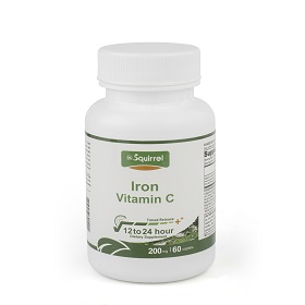 Dos mejores amigos: Iron 50 mg y vitamina C 200 mg de tabletas de liberación controlada